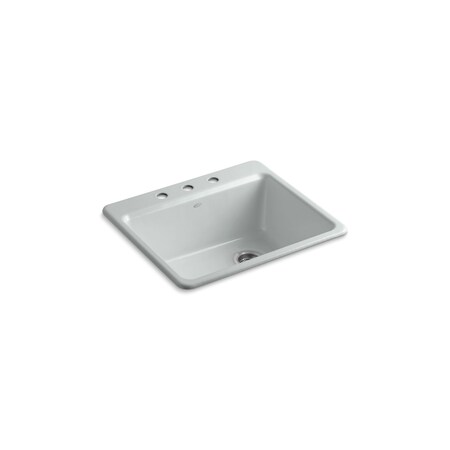 Kohler Riverby Sink, Single, Sr, 3-Hole 5872-3A1-95